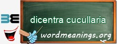 WordMeaning blackboard for dicentra cucullaria